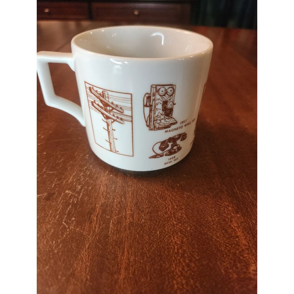 History of the Telephone 1876 to 1907 Coffee Mug 3 1/8" H EUC